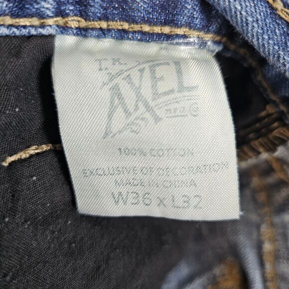 T.K. Axel Jeans Men's 36x32 (Actual 36x30) Distressed Denim Relaxed Straight Leg - Picture 8 of 11